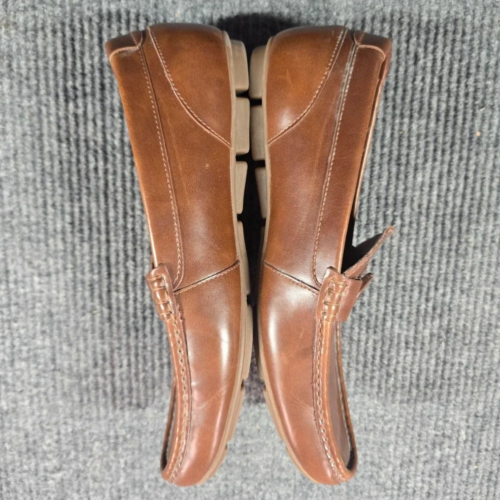 Aldo Shoes Mens Size 11 Brown Leather Bit Loafers Slip On Comfort Square Toe